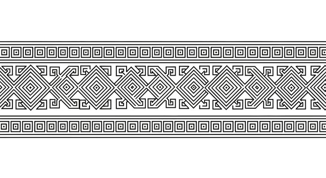 Seamless Ancient Greek Decorative Border Pattern Design.