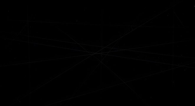 Minimalist geometric network of intersecting lines on black