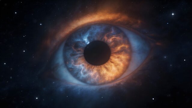 Eye in space with stars