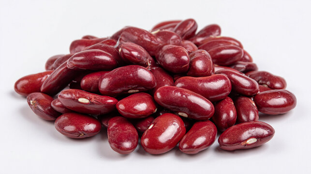 A neat pile of dried red kidney beans.