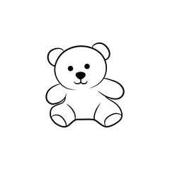 Fototapeta premium Classic Teddy Bear Plush Toy Outline Illustration