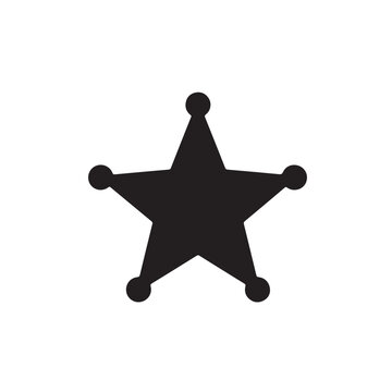 sheriff star icon on white background. flat style. sheriff star sign. icon for your web site design, logo, app, UI. 