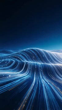 Abstract digital wave landscape, seamless loop