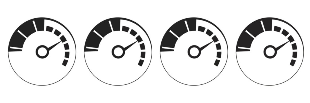 

Speedometer logo vector illustration, speedometer speed vector icon set, automotive speed measurement symbols