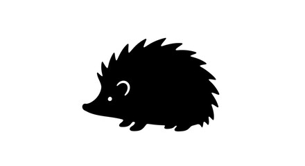Black Silhouette of a Hedgehog Profile. © Andiabdul
