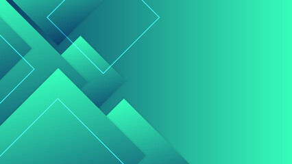 Fototapeta premium Refreshing mint green abstract background with sharp layered diamond tile shapes and clean lines for professional branding