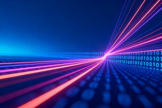 Abstract digital binary code light beams