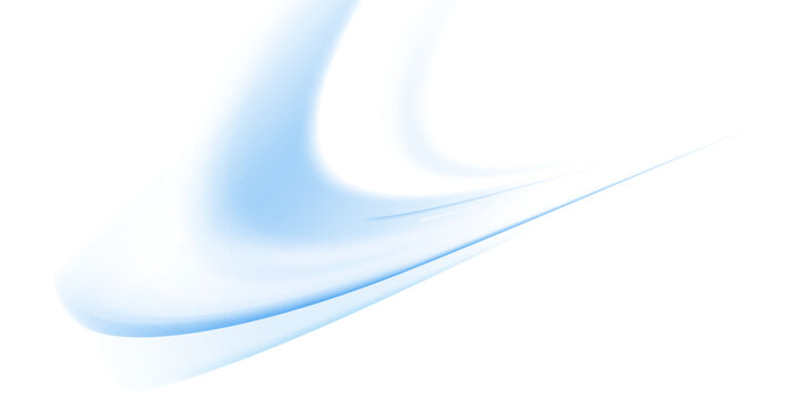 Blue shiny sparks of spiral wave. A curved bright line of speed is spinning. Shiny wavy path. Rotating dynamic neon circle. Magic blue swirl with highlights.