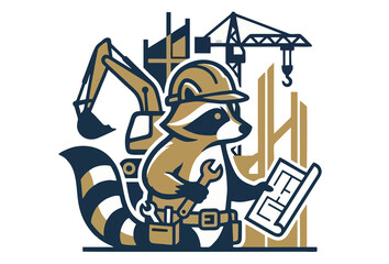 vector raccoon construction © Indra