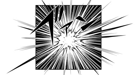 Dynamic Japanese manga style explosion effect with radial speed lines. © Chasma_Kamalia