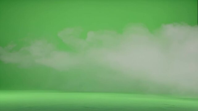 Intense Rightward Crosswind Fog Drift Green Screen 4K Video