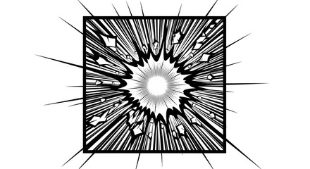 Manga style impact lines explosion frame effect. © Afsana_Barika