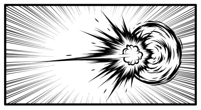 Manga style action impact effect explosion illustration.