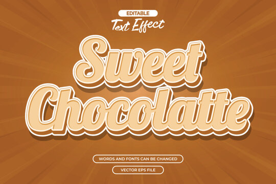 Sweet chocolatte editable text effect with comic background