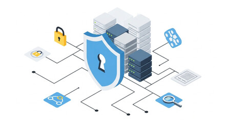 Cyber Security Network Protection Shield Server Data. © barokah