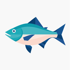 Obraz premium Illustration of a healthy, sleek, and vibrant blue and teal fish swimming