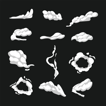 Cartoon Cloud Set Illustration on black background vol 05