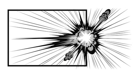 Manga Style Comic Book Explosion Burst Effect Illustration. © Insyirah_Munawwar