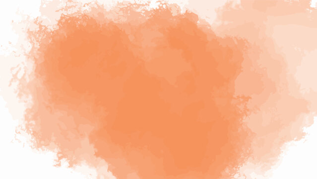 Soft orange watercolor paint wash and splatter effect. Abstract hand-painted gradient texture for background.