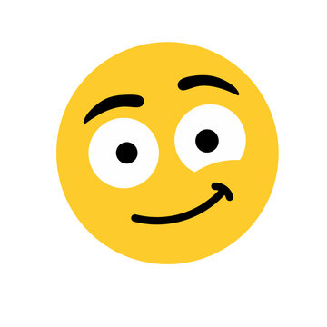 A yellow emoji face with wide, uneven eyes and a slightly lopsided smile, conveying a sense of confusion, dizziness, or being silly