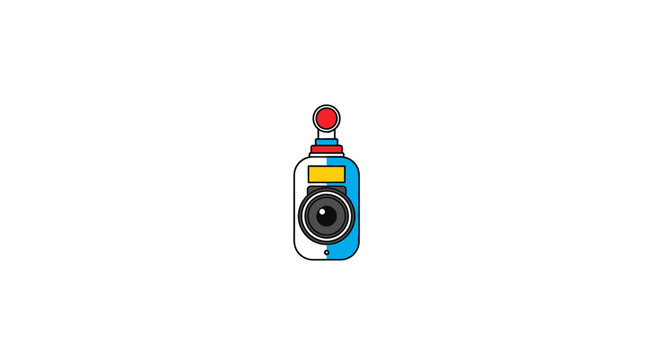 Colorful illustration of a camera.