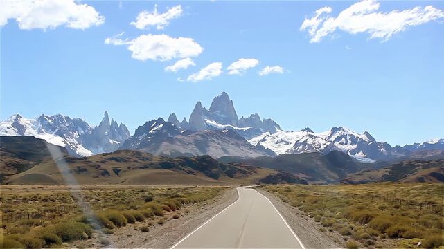 Mount Fitz Roy And Cerro Torre Seen Through A Bus Window On The Road To El Chalten - 4K