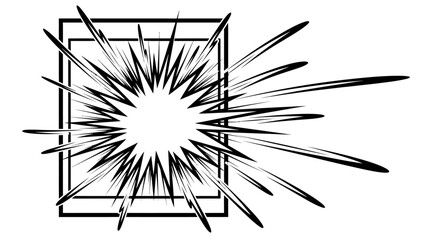 Comic book style starburst effect with rectangular frame. © Jalaludin_Razi