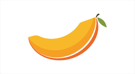 Vibrant yellow banana fruit with a green stem and leaf. © fafa