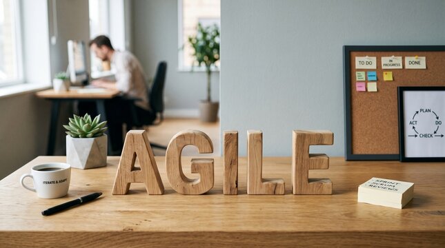 Agile Project Management Concept Minimal Background