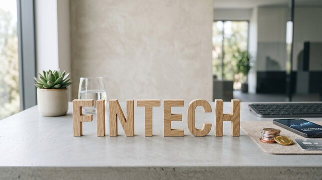 FinTech Financial Technology Business Concept Minimal Style