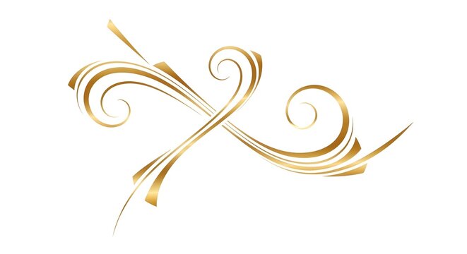 Elegant gold decorative swirl design
