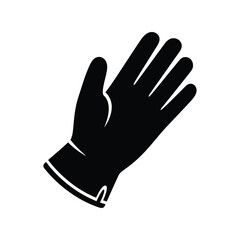 Obraz premium Black rubber glove icon for hygiene protection and cleaning safety Vector