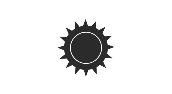 Black Sun Icon with Spiky Border.