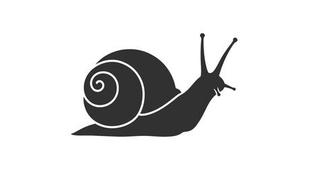 Black Silhouette of a Snail Illustration. © Bocil