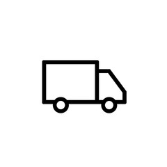 Fototapeta premium Delivery truck vector icon illustration on white background representing transport cargo and shipping vehicle symbol
