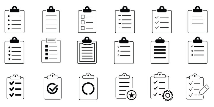 Clipboard icon. Checklist sign symbol for web site and app design.