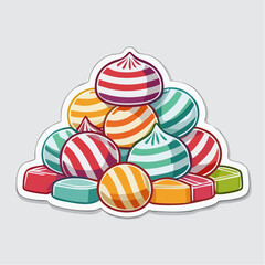 Pile of Colorful Striped Candies