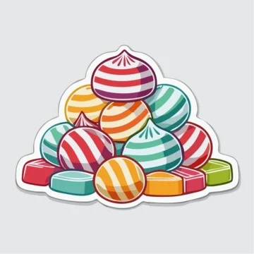 Pile of Colorful Striped Candies