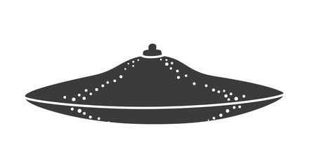 Black UFO Illustration with Lights. © Busmarstd