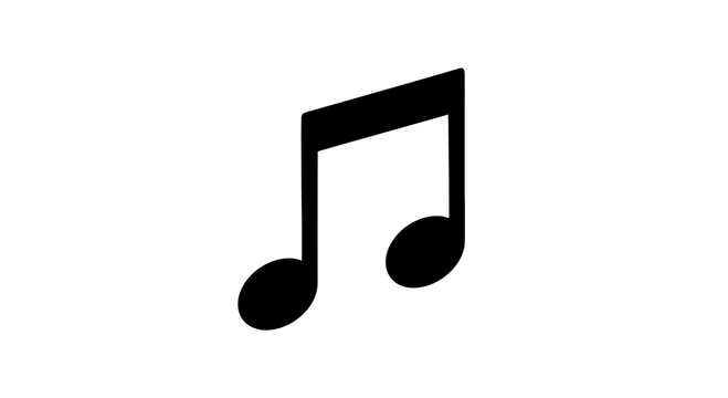Black Eighth Note Music Symbol Icon.