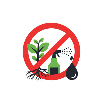 No Pesticides on Plants Sign.