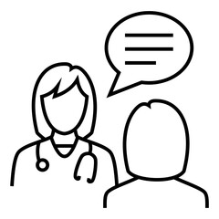 Obraz premium Doctor Patient Consultation Communication Line Icon