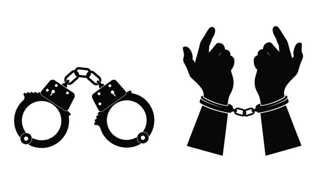 Hands in cuffs a symbol of restraint and legal justice silhouette