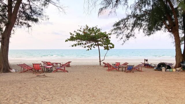 Scenic view of Mae Ramphueng Beach in Rayong, Thailand.