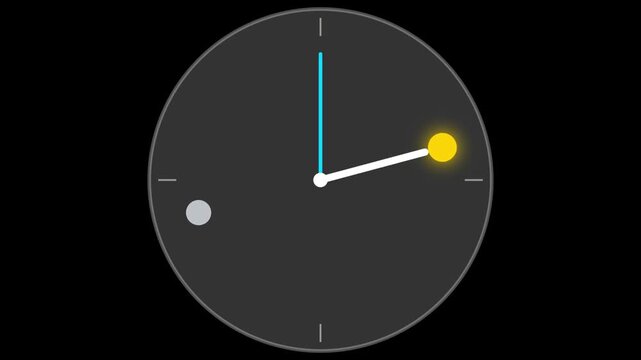 24-Hour Cycle Analog Clock Animation