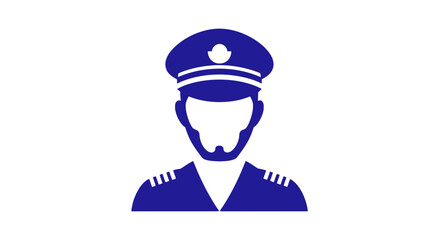 Pilot Illustration with Uniform and Cap. © Caca