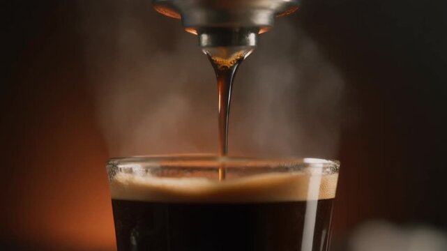 hot water poured over coffee grounds, coffee expanding, ricin steam.