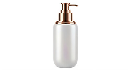 Obraz premium White bottle with rose gold pump dispenser isolated on transparent background isolated and transparent background