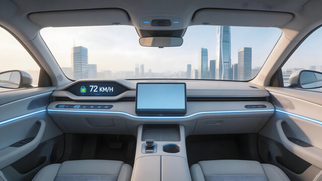Interior of a modern electric car