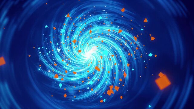 Swirling Blue Digital Energy Vortex Motion Graphic Background for Technology and Futuristic Concepts
